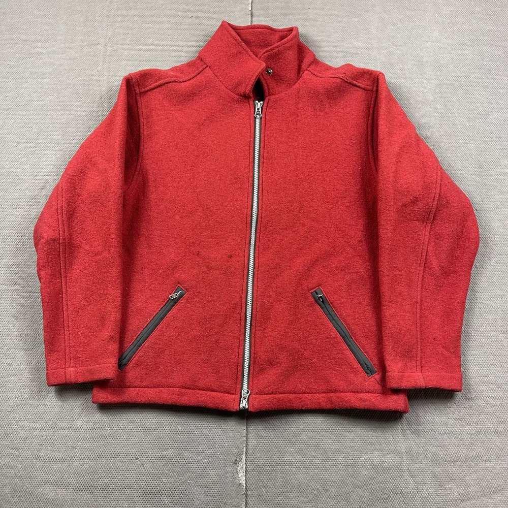 Ibex Wool Jacket Womens Small‎ Red Full Zip Heavy USA Made Outdoor Hiking